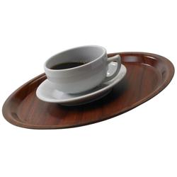 (24 stuks) CAMBRO | MYKONOS - Gelamineerd dienblad - rond - ø 430mm - Houtlook walnoot