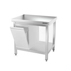 Mesa de trabalho em aço inoxidável PREMIUM - 0,8 m - com placa de base e suporte