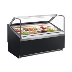 Vitrine à glace IVY – 1606 mm – ventilation par air pulsé – pour 16 bacs de 5 L – Noir