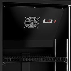 Vitrină frigorifică pentru băuturi - 590 mm - 330 litri - control digital - 1 ușă din sticlă batantă - temperatură +2/+8 °C - negru