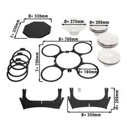 Etagerie/ Suport de bufet - rotativ - incl. 9 boluri din melamină - rotund