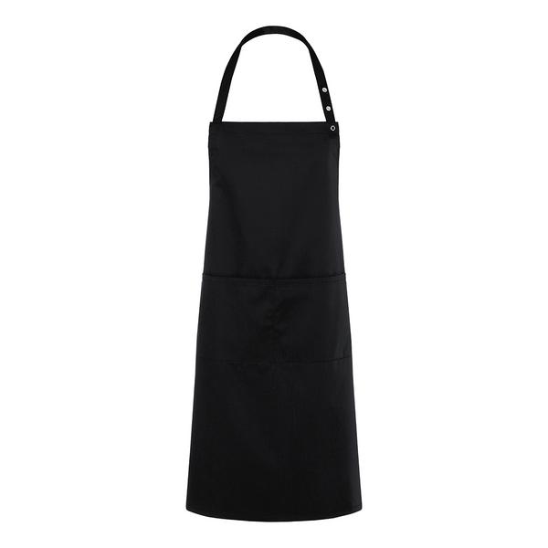 KARLOWSKY | Tenerife Bib Apron – Black - Adjustable Neck - 2 Pockets - One Size