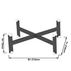 Etagere / Buffet Stand - Powder-coated stainless steel - Black - square - Height: 70mm - suitable for platters & plates from 210mm