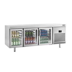 Table réfrigérée de bar pour boissons (EN) - avec portes vitrées des deux côtés