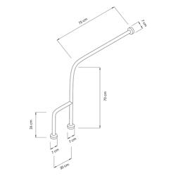 Barre d’appui coudée 90° - Acier inoxydable - Longueur: 700mm