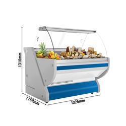 Banco gastronomia professionale / Banco Macelleria  - 1325x1150mm - Statica - 260 L - Vetro curvo - Colore Blu