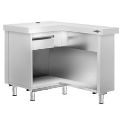 Balcão de caixa KOPENHAGEN - 1240mm - Direita - Aço inoxidável