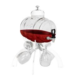 Dryckesdispenser - 4 liter - Vit - inkl. 4 vinglas