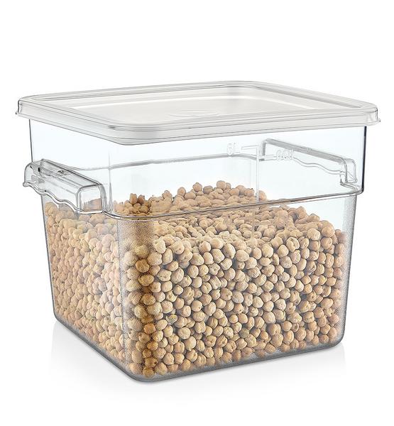 Voedseldoos - incl. deksel - Kunststof - transparant - hoogte: 210mm - 11,4 liter