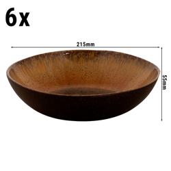 (4 pièces) CECIL - Assiette creuse - Ø 210 mm - Marron  