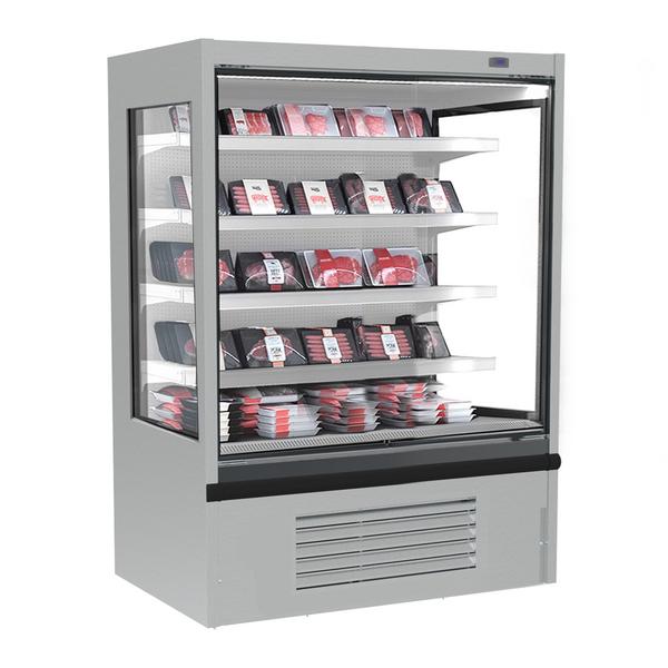 Vitrine murale réfrigérée - Libre-service - 1250mm - 455L - avec 4 étagères - avec rideau de nuit
