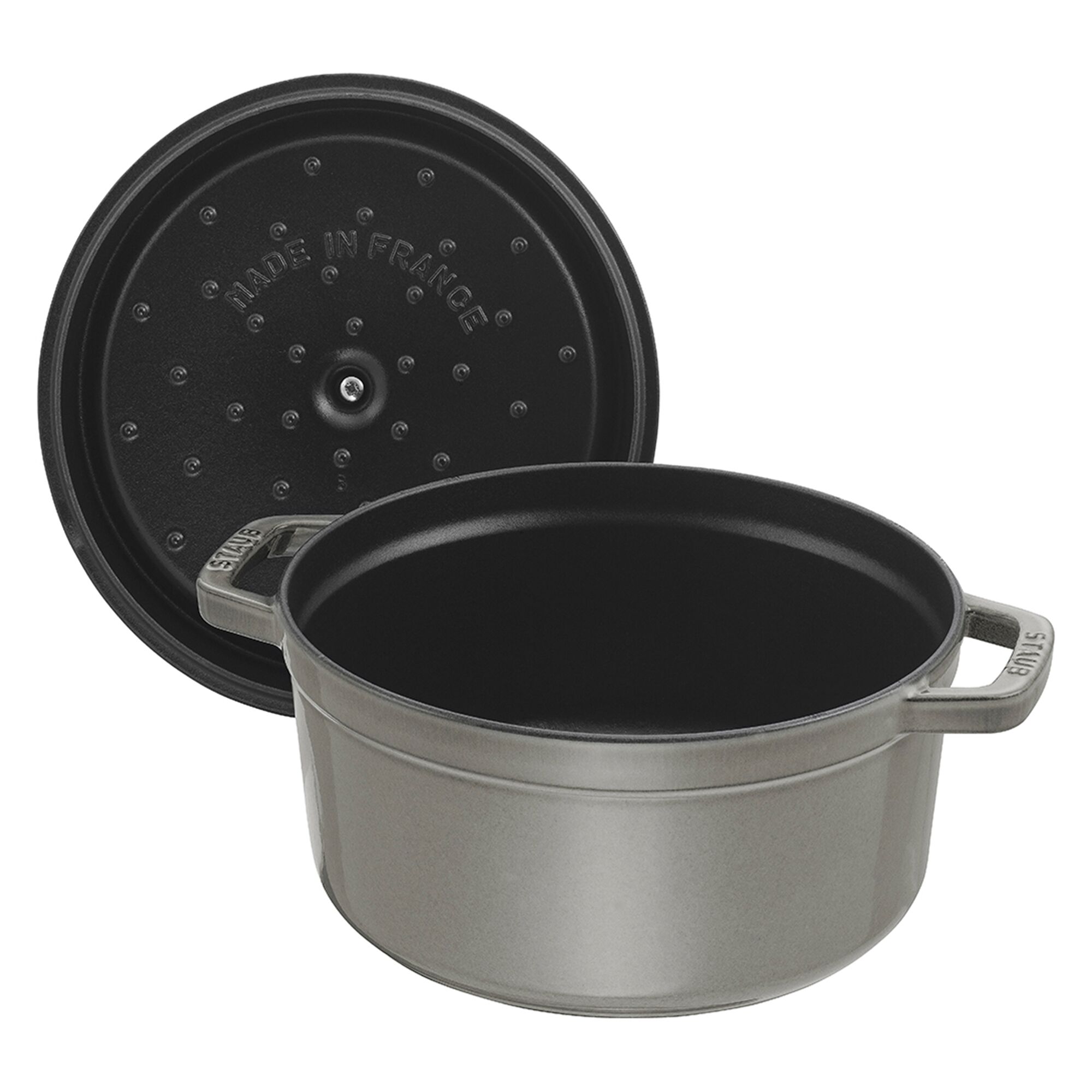 STAUB | Mini Cocotte Round Enamelled Cast Iron Casserole Dish – Ø 140 mm – Graphite Grey