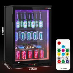 Commercial Back Bar Cooler - 600mm - 126L - with 1 glass hinged door - Black