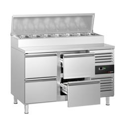 Saladette refrigerata professionale PREMIUM - 1360x700mm - 4 cassetti - per 7x GN 1/3 vaschette