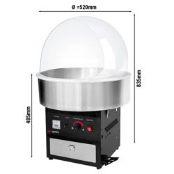 Sockervaddsmaskin - Ø 520mm - 950 watt - svart - inkl. Spottskydd