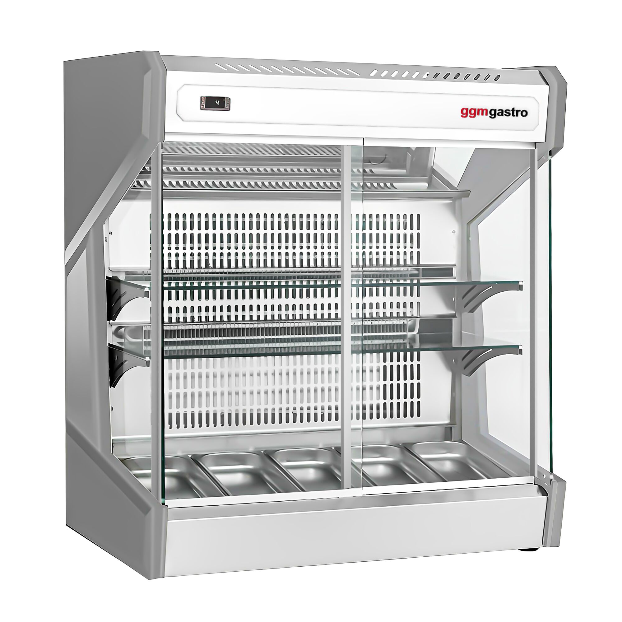 Vitrine réfrigérée de table - 220L - 1003mm - avec 2 étagères en verre - portes coulissantes vitrées arrière - pour pâtisseries - pour 5x GN 1/3