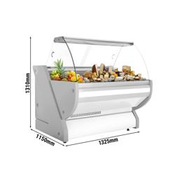 Comptoir vitrine réfrigérée - 1325x1150mm - +1/+10°C - 260L - Vitre bombée - Blanc