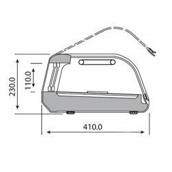 Sushikyl PREMIUM PLUS - 1268x410 mm - 4x GN 1/3 - med glasmonter