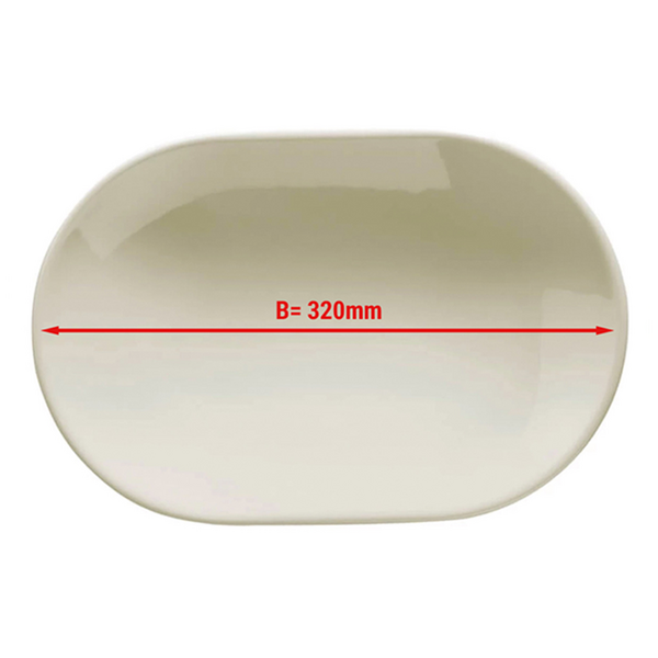 (12 adet) TEOS - Tabak / Servis Tabağı - oval - uzunluk: 320 mm - krem