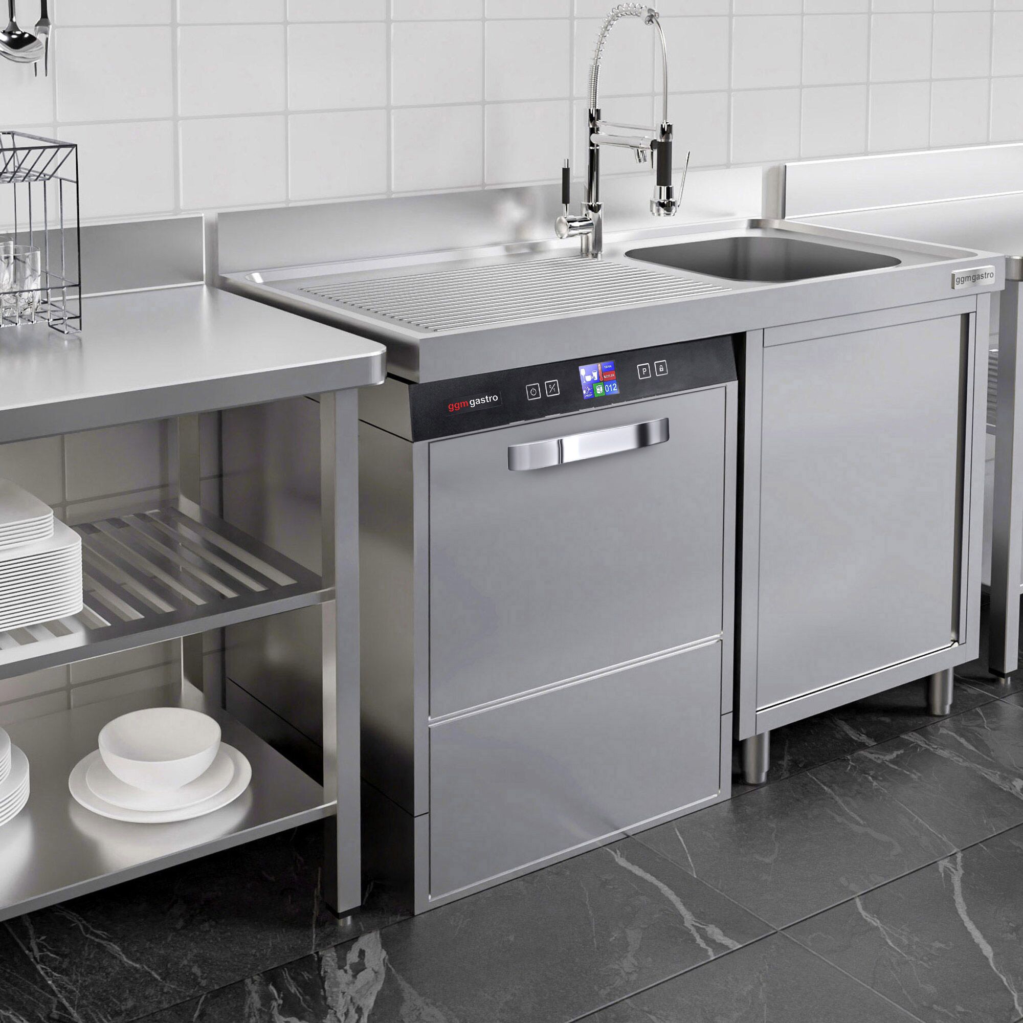 Lave-Vaisselle à Double Paroi - Numérique - 3,55 kW - avec Pompe de Détergent, de Rinçage & de Vidange