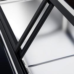 Koeltoonbank KAISA - 2000x1048mm - 560 liter - kleur zwart - dubbel glas - achterzijde 2 schuifdeuren - rechte ruit