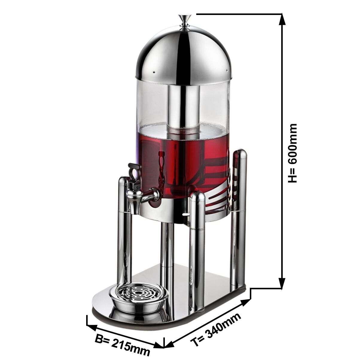 Distributeur de jus - 7 litres - chromé