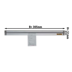 Barra de aluminio para comandas 305 mm