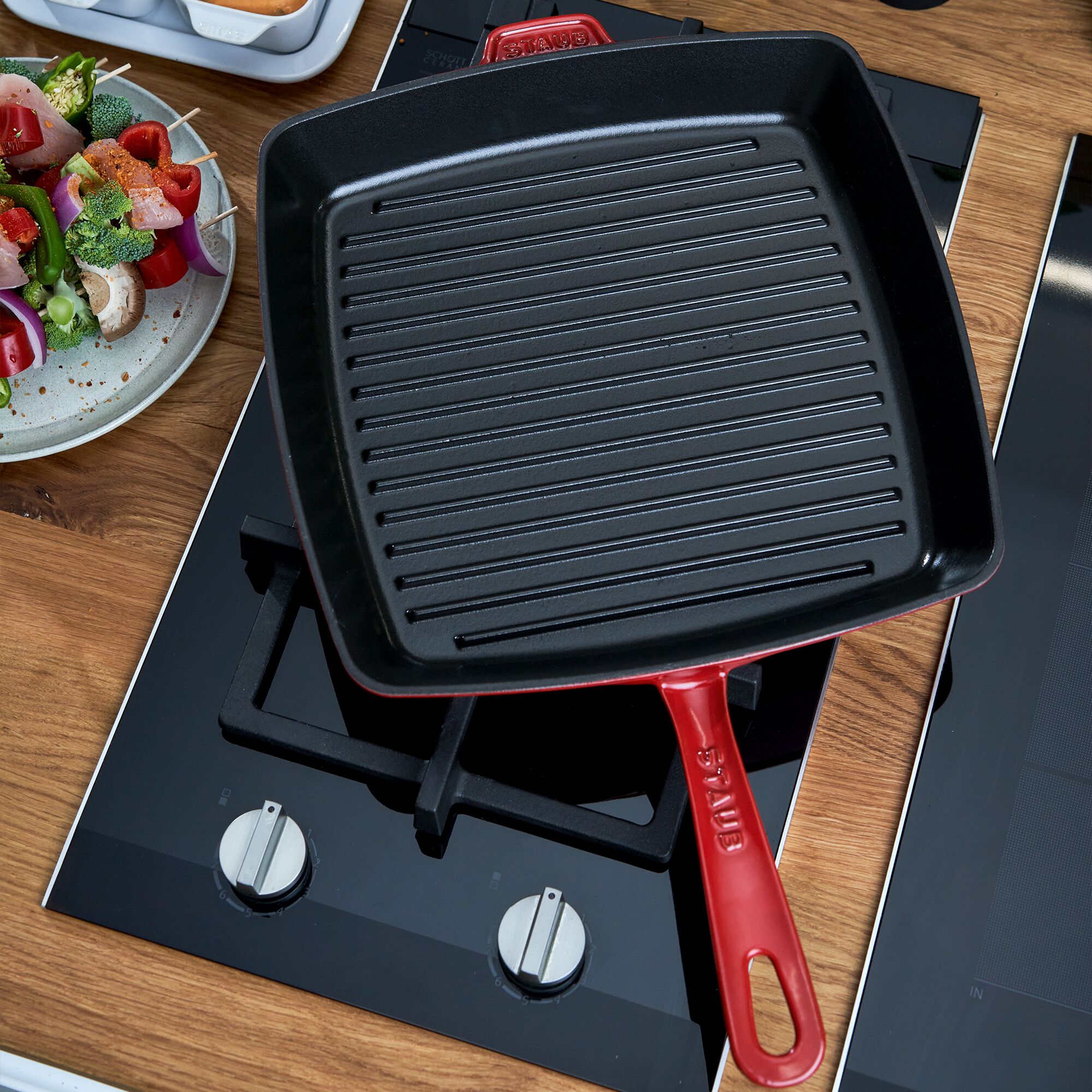 STAUB | GRILL PANS - American Grill - 260x260 mm - Fonte - Rouge Kirsch