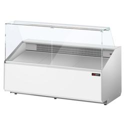 Banco gastronomia professionale - 1881x979mm - Statica - 387 L - Vetro dritto - Colore Grigio scuro - Pannello frontale Bianco RAL9016