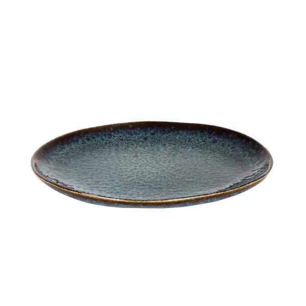 (6 pcs) ECCENTRIC | Plate - flat - Stoneware - Ø220mm - Petrol Blue