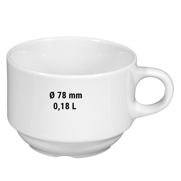 (6 stuks) SELTMANN WEIDEN | Koffiekopje - 0,18 liter - Wit/Uni