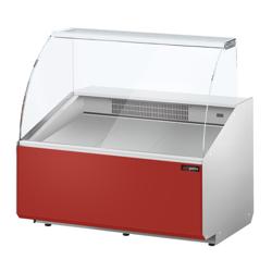 Koelvitrine - 944x979mm - 200 liter - front rood - rechte ruit