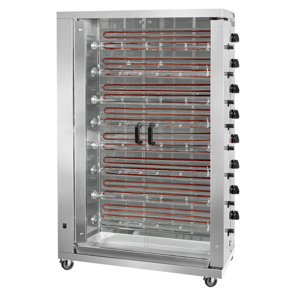 Elektrische kippengrill ECO - 38,4 kW - met 8 spiesen voor 48 kippen