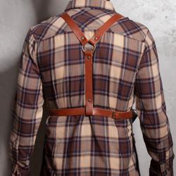 Karlowsky - Delantal con peto de cuero X-Style - Negro