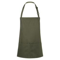 KARLOWSKY | Basic Short Bib Apron – Moss Green - 75×60 cm - Adjustable neck strap
