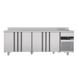 Commercial Counter Fridge PREMIUM - 2360x700mm - with 4 doors - with sink right - with upstand - capacity 540 litres