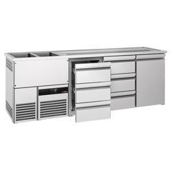 Barkoelkast PREMIUM - 2500x700mm - 1 deur & 6 laden