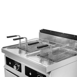 Dubbele elektrische friteuse - 18+18 liter - 27 kW - digitale bediening - met aftapkraan