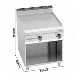 Elektrische bakplaat - 11,4kW - Glad - Bakoppervlak: 795x667mm - met open onderbouw