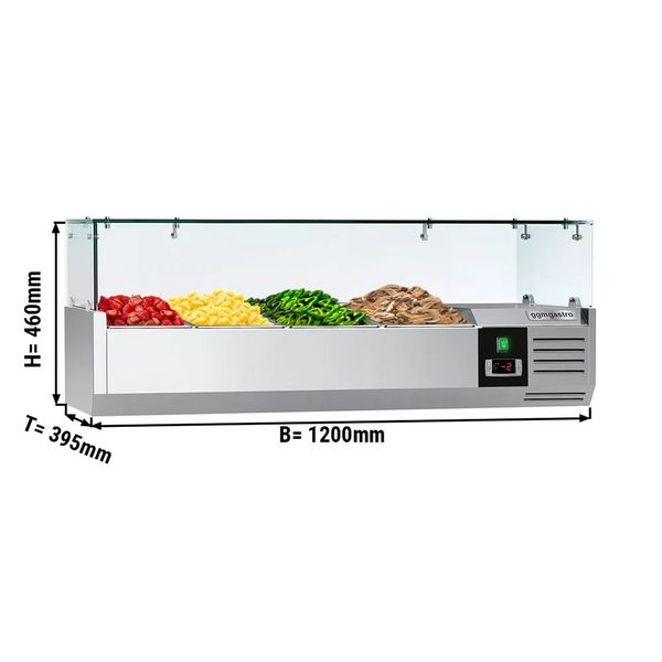  Soğutmalı Vitrin  PREMIUM - 1200x395mm - 4x GN 1/3