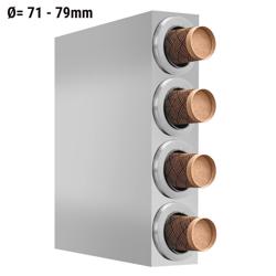 bekerdispenser - Rvs - met 4 dispensers - Ø71-79mm