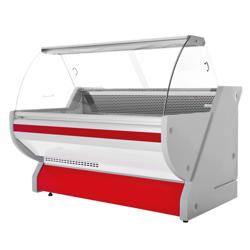 Kühl-/ Fleischtheke - 2000mm - Rot - mit Fleischlicht & beleuchteter Frontblende