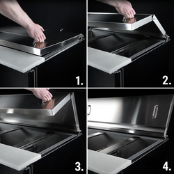Saladette Premium PLUS - 1460mm - 3 deuren - met ingang voor 9x GN 1/3 & 6x GN 1/6 & Roestvrijstalen deksel