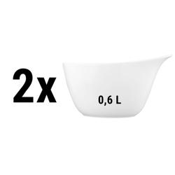 (2 pcs) SELTMANN WEIDEN | Handled Porcelain Cereal Bowl – 0.6L - White - Microwave/Dishwasher Safe
