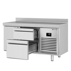 Koelwerkbank Premium PLUS - 1468x600mm - met 1 deur & 2 laden & met achterwand
