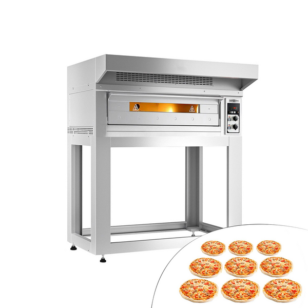 Elektrische pizzaoven - 9x 33cm - Handmatig - incl. afzuigkap & onderstel