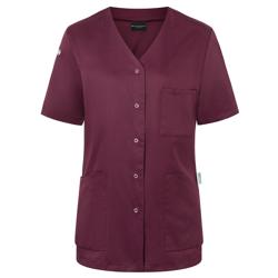 KARLOWSKY | Ladies' Tunic Essential – Aubergine - Size 38 - Short-Sleeve - V-Neck - 95°C Washable