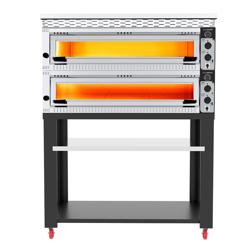 Elektro Pizzaofen - 6+6x 34cm - Manuell - inkl. Haube & Untergestell