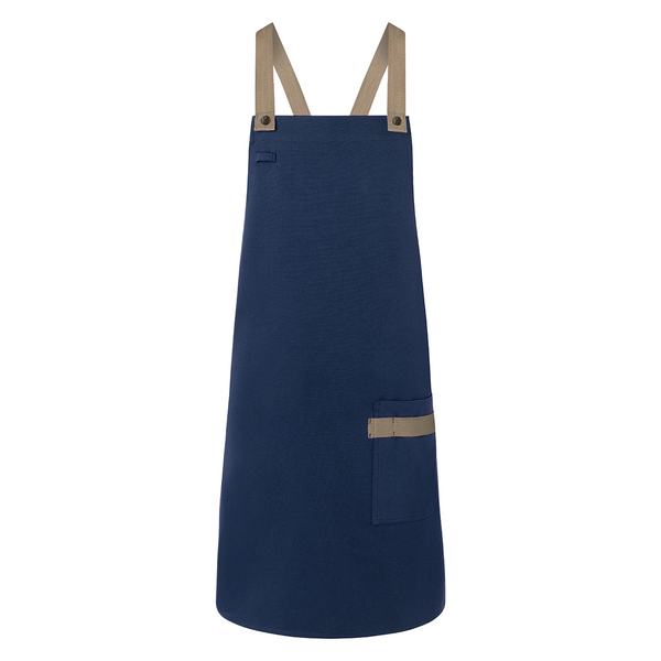 Karlowsky - delantal con pechera look urbano - azul acero