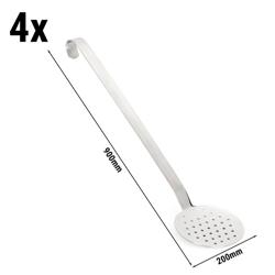 (4 Stück) Schaumlöffel - Ø 200mm - Grifflänge: 700mm - Edelstahl